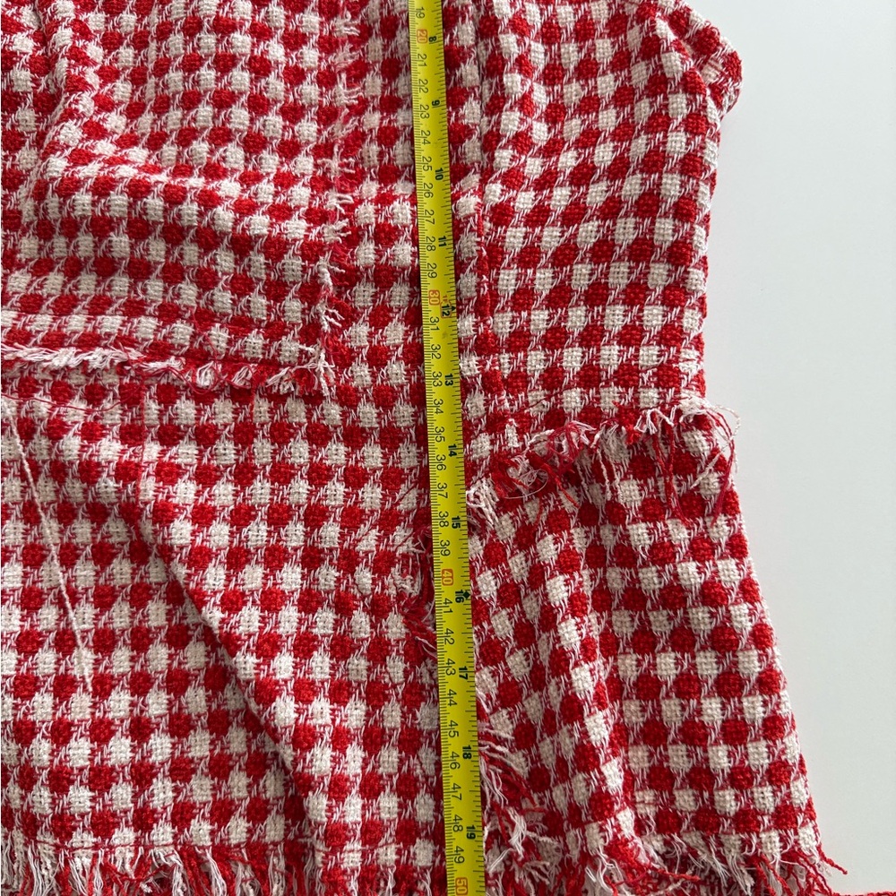 Maeve Red White Tweed Peplum Top Anthropologie - Picture 7 of 8